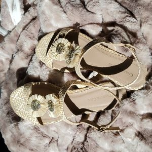 Charter Club Burlap Floral Sandals EUC Sz 7